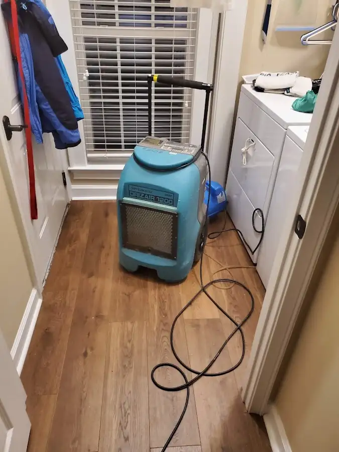 Commercial dehumidifier deployed for Flood Damage Cleanup in Palmetto Estates